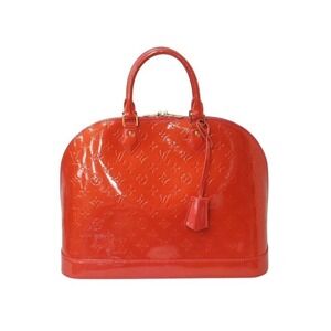LOUIS VUITTON Alma Handbag Vernis Patent Red Monogram